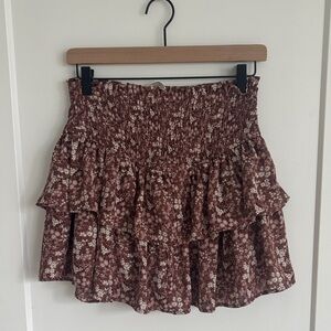 Altar’d State Floral Pink Ruffle Skort